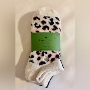 Kate Spade Printed Women's Low Cut Cozies Fuzzy Soft Cheetah Socks OS 4-10 NWT